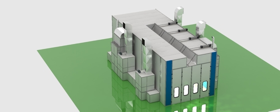 Cabine de pulverizador industrial da extração da parede de dois sdie que abre a porta de dobramento superior
