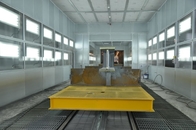 Cabine de pintura de fabricação de metal com estrutura de aço forte vitrine de vidro