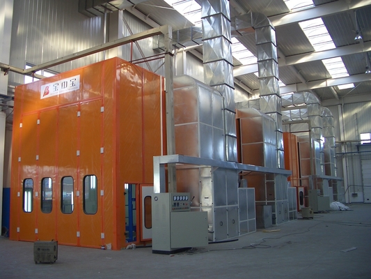 Cabine de pulverizador completa do Downdraft do fluxo de ar da câmara da pintura do ônibus para o veículo