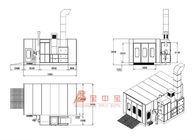 Cabine de pulverizador luxuosa do projeto de Europ da cabine diesel da pintura do Downdraft da sala do pulverizador do calor
