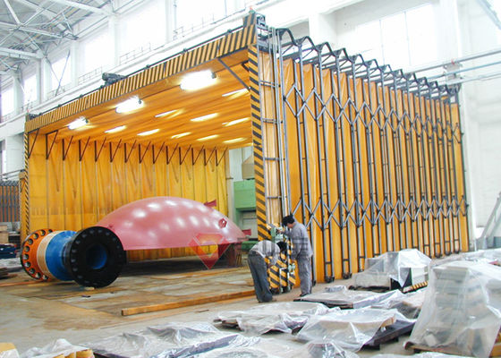 Cabine de pulverizador telescópica móvel retrátil da pintura da cara aberta para grandes Workpieces